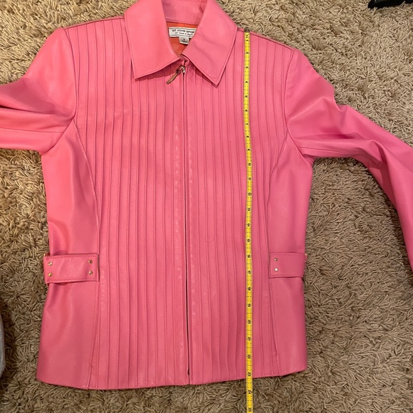 * St John Sport by Marie Gray pink leather jacket Sm - Picture 13 of 14